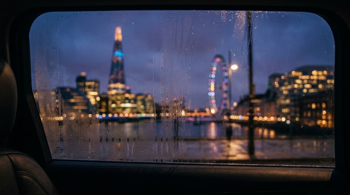 Close up of an elegant luxury car dashboard showing premium craftsmanship
